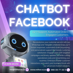 Rethar Osman Abdullah, a certified web developer and designer offering web design, web development, e-commerce solutions, graphic design, logo creation, and WhatsApp order forms. Holds certifications in Full-Stack Development, APIs, Back-End & Front-End Development, Django Web Framework, Python Specialization (University of Michigan), WordPress Masterclass, Divi, and Elementor. Skilled in HTML, CSS, JavaScript, Python, SQL, and version control tools like Git and GitHub. Contact: me@rethar.co.za | 068 337 7223 | Founder NeptuneLabs Digital Media